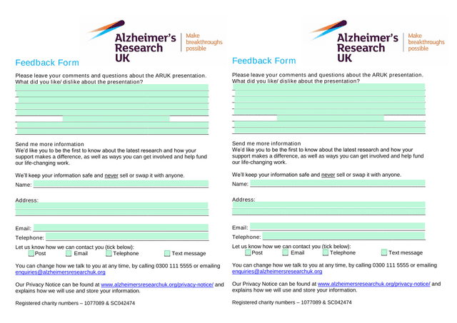 Feedback Form screenshot