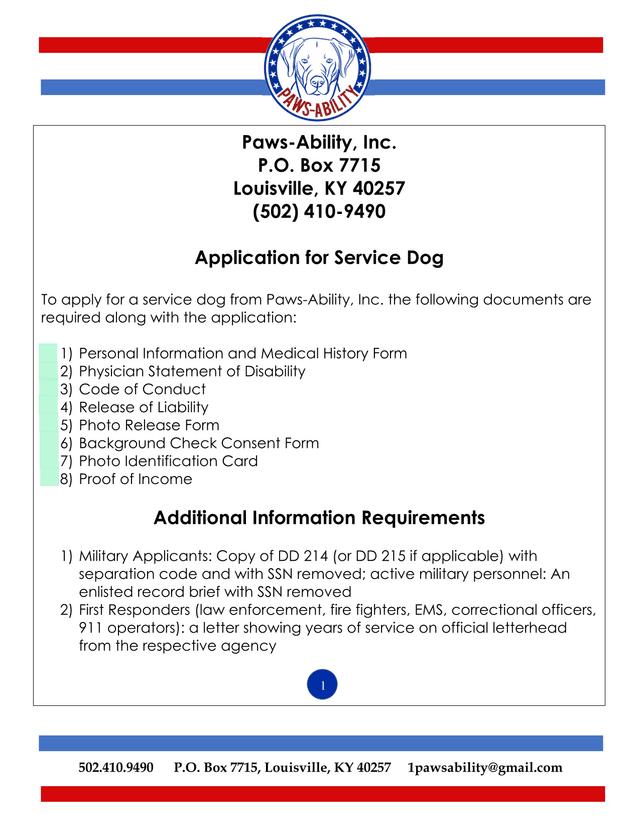 Application For Service Dog screenshot