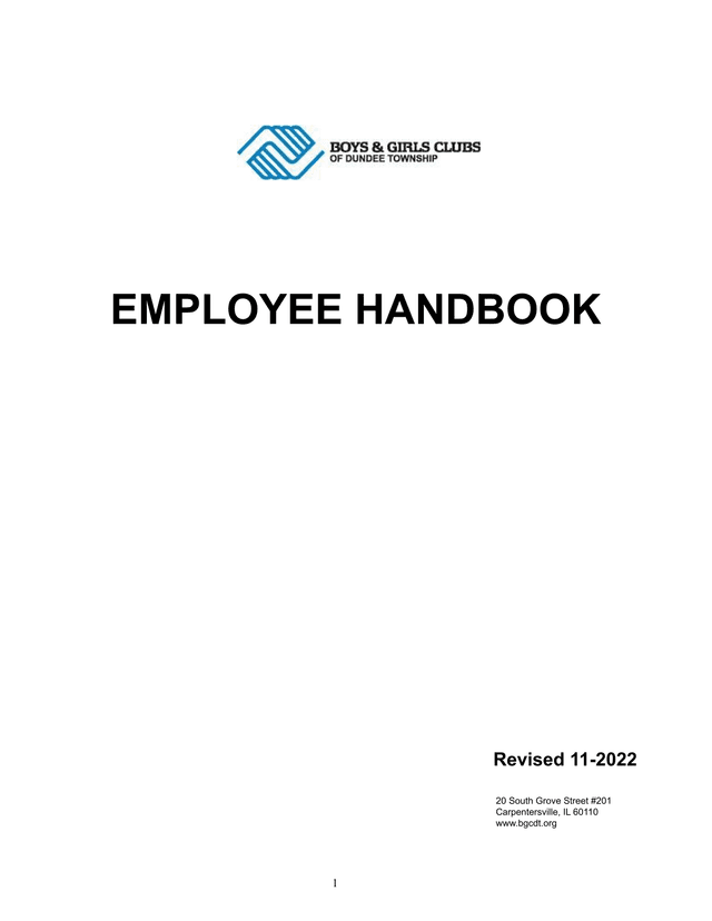 Employee Handbook screenshot