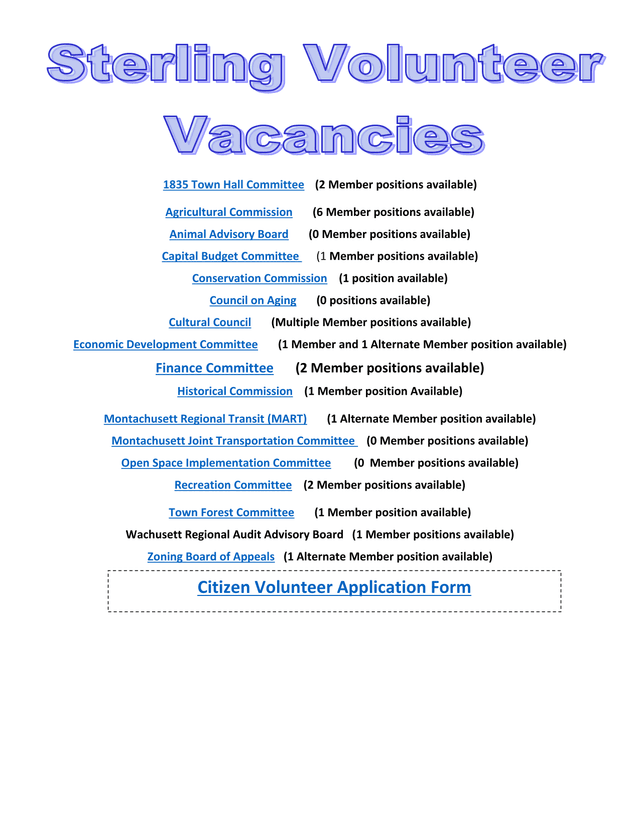 Citizen Volunteer Application Form screenshot