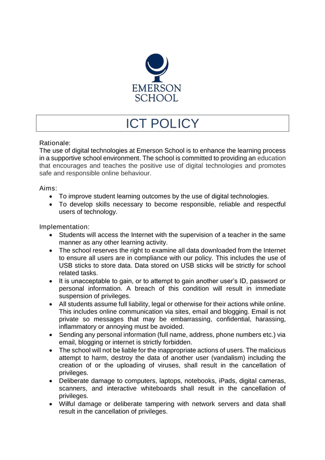ICT Policy screenshot