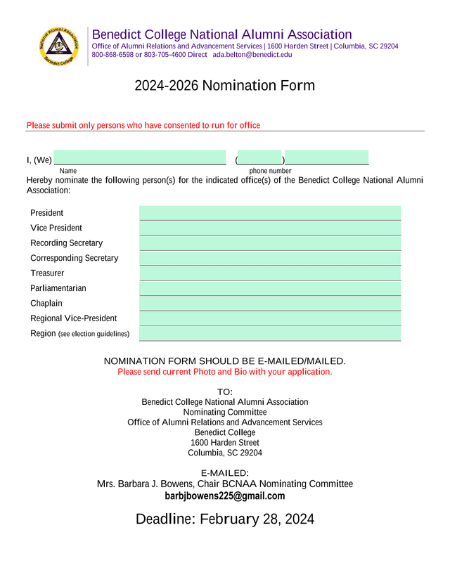 2024 2026 Nomination Form screenshot