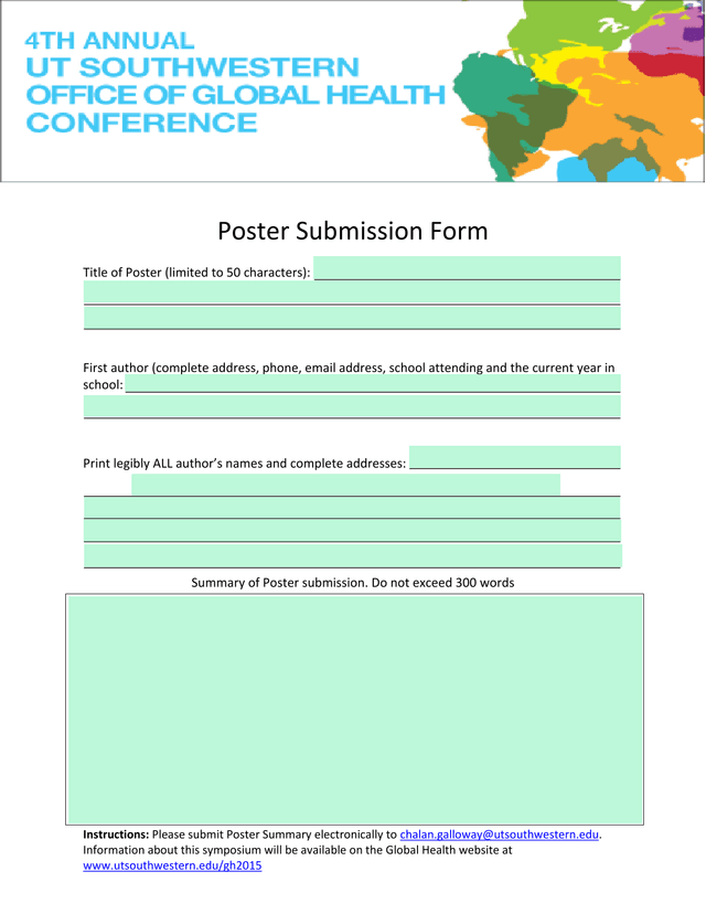 Poster Submission Form screenshot