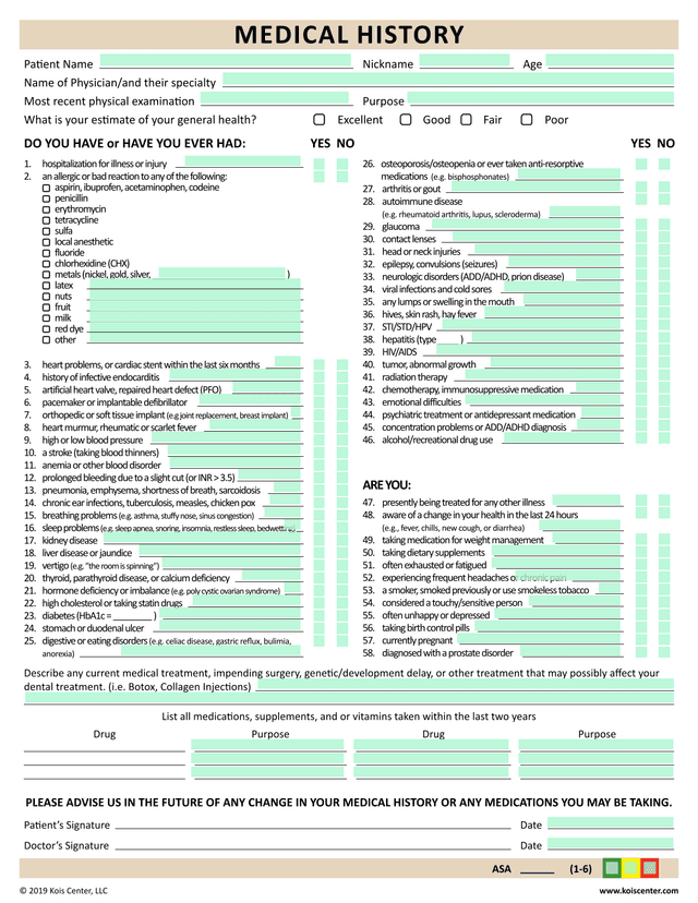 MEDICAL HISTORY screenshot