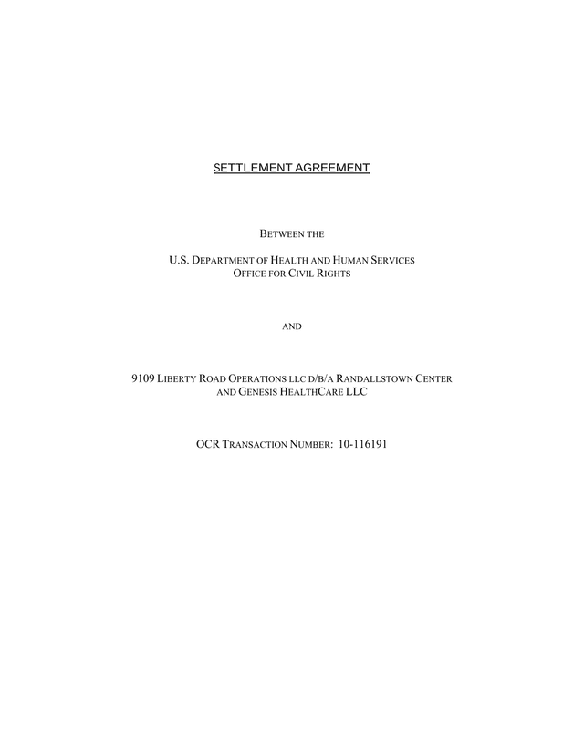 Settlement Agreement screenshot