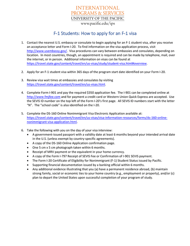 F 1 Students How To Apply For An F 1 Visa screenshot
