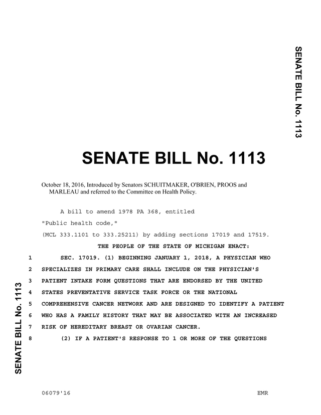 Senate Bill No. 1113 screenshot