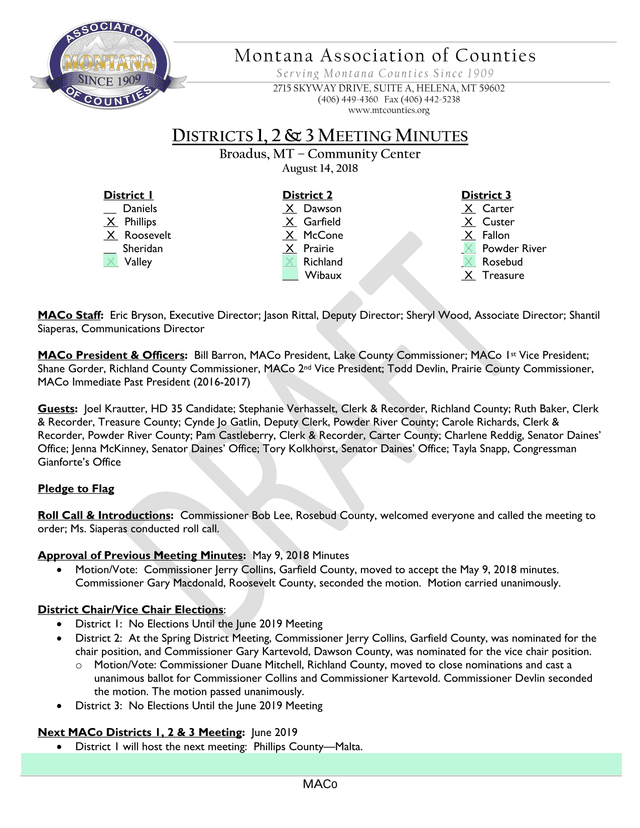MACo Districts 1, 2  3 Meeting Minutes screenshot