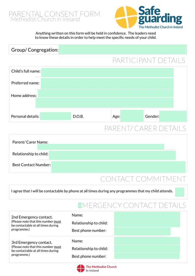 Parental Consent Form screenshot