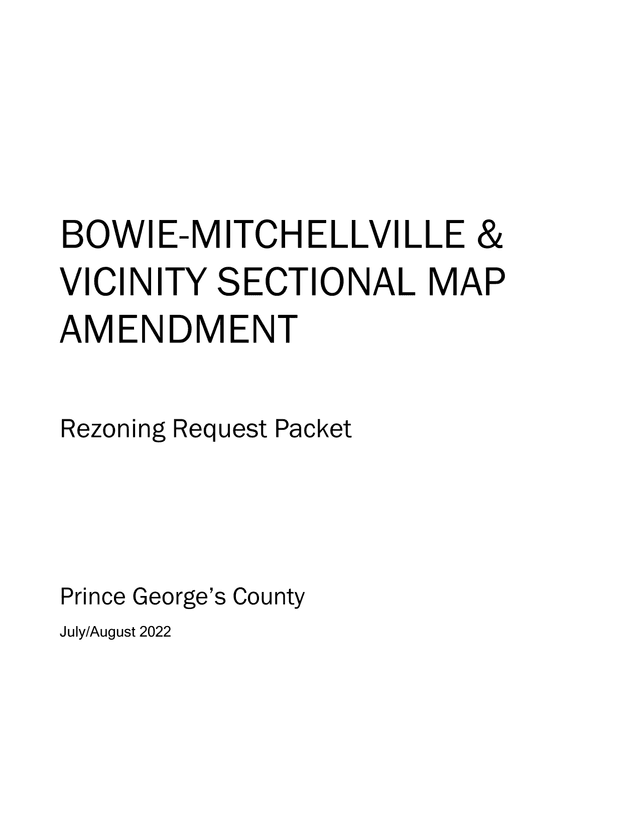 Bowie Mitchellville  Vicinity Sectional Map Amendment Rezoning Request Packet screenshot