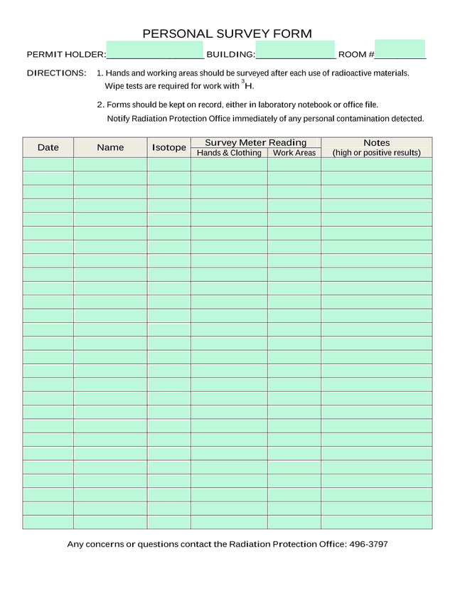 PERSONAL SURVEY FORM screenshot