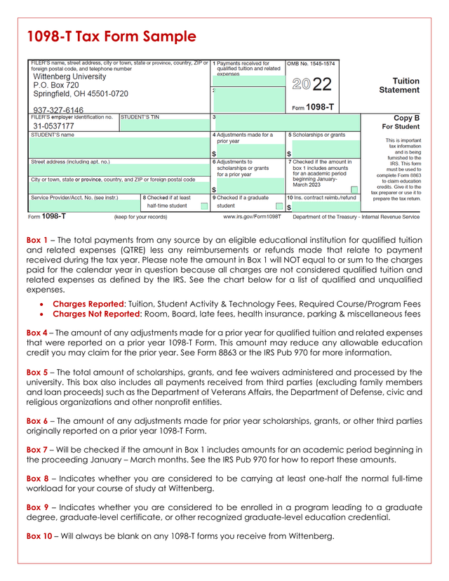 1098 T Tax Form Sample screenshot