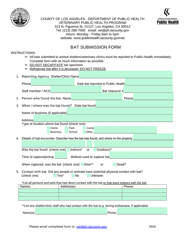 BAT SUBMISSION FORM screenshot