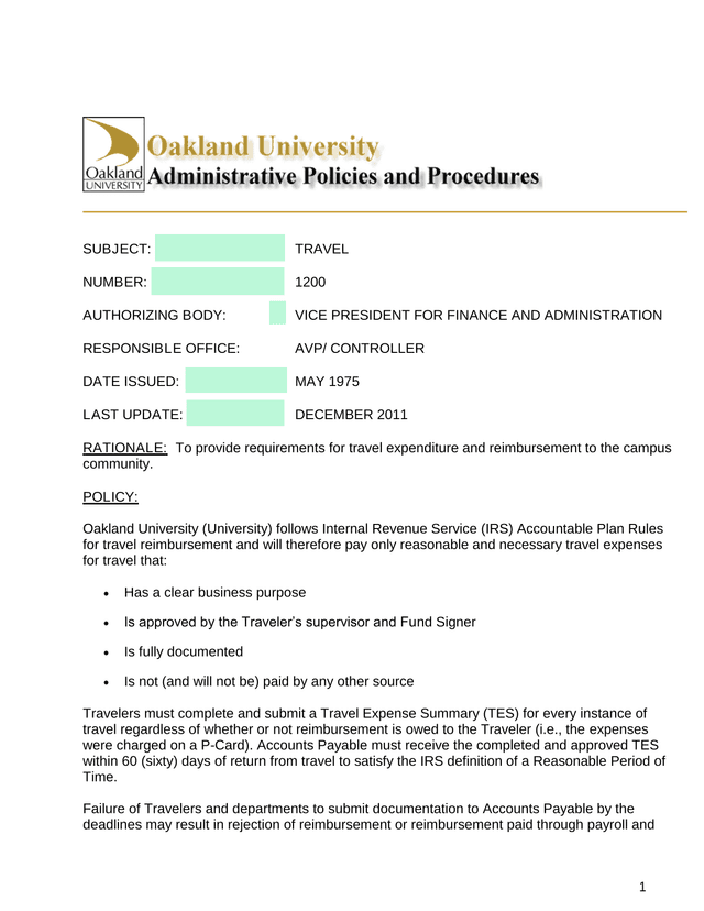 Travel Policy 1200 screenshot