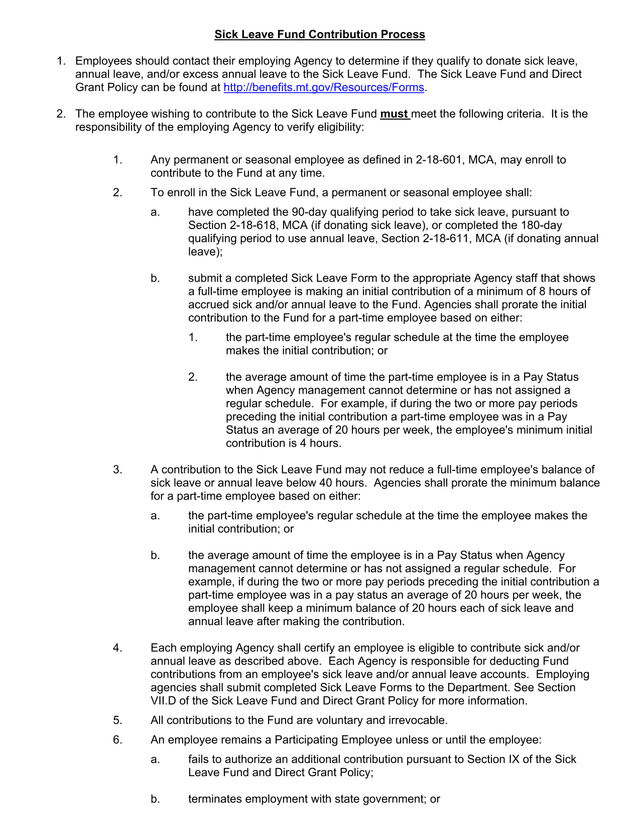 Sick Leave Fund Contribution Process screenshot