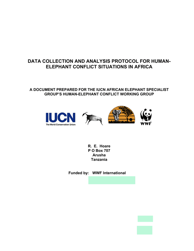 Data Collection And Analysis Protocol For Human Elephant Conflict Situations In Africa screenshot