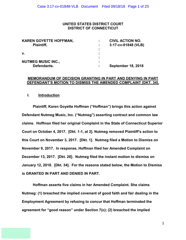 Memorandum Of Decision screenshot