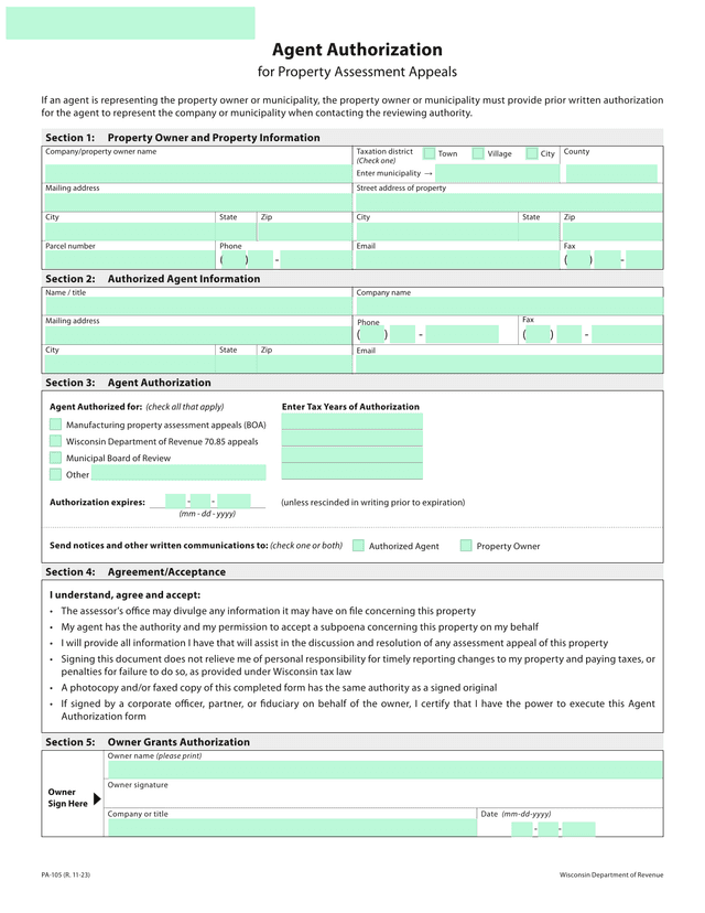 Agent Authorization For Property Assessment Appeals screenshot