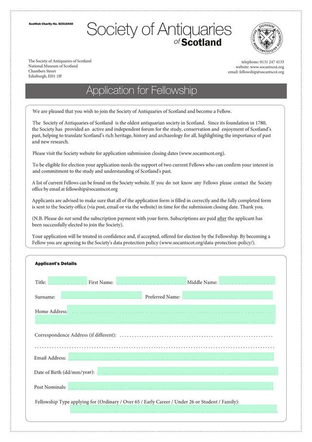 Application For Fellowship screenshot