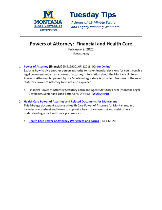 Powers Of Attorney Financial And Health Care screenshot