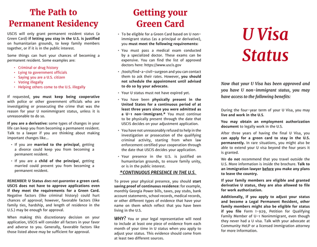 U Visa Status Guide screenshot