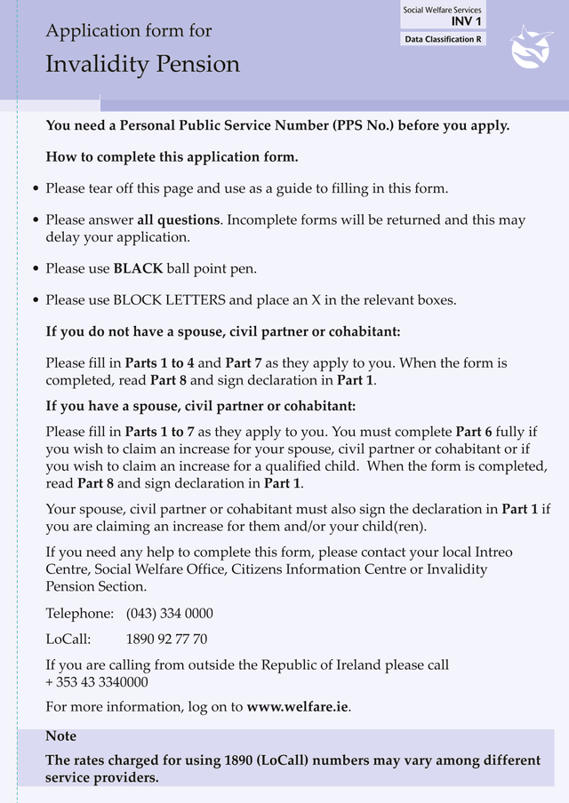 Application Form For Invalidity Pension screenshot