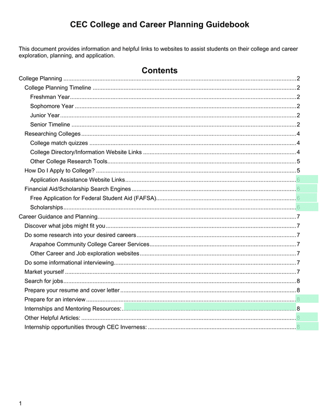 CEC College And Career Planning Guidebook screenshot