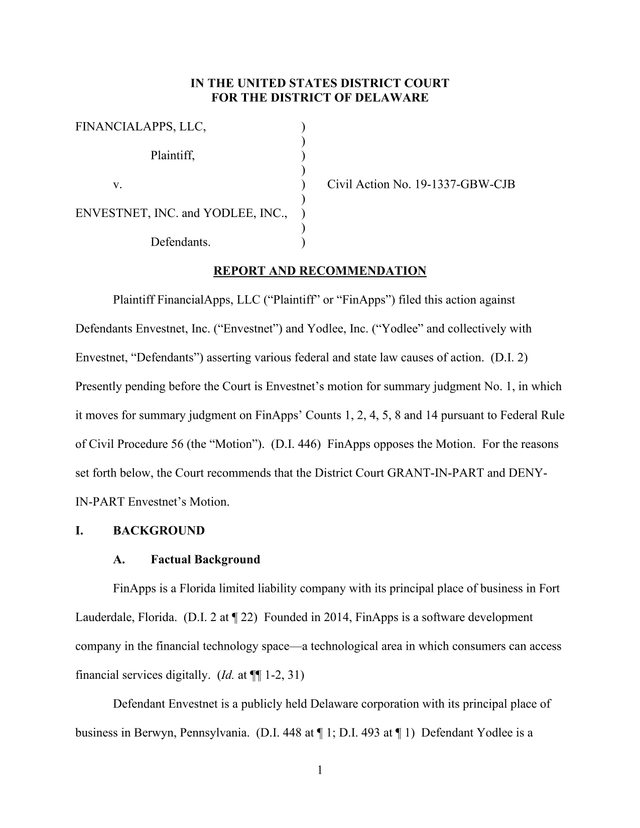 Report And Recommendation screenshot