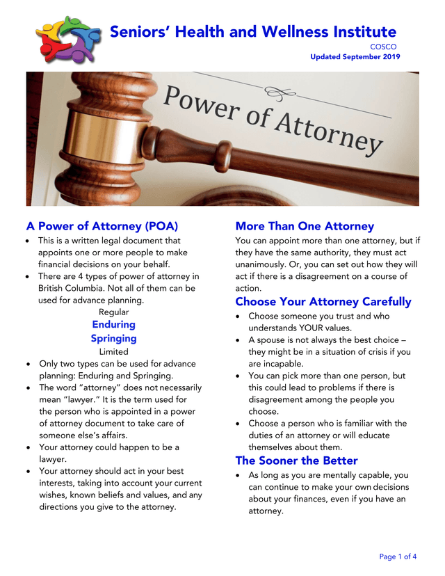 Power Of Attorney (POA) Information Guide screenshot