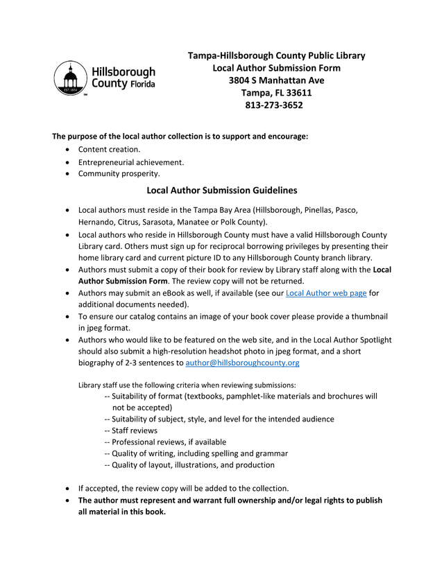 Local Author Submission Form screenshot