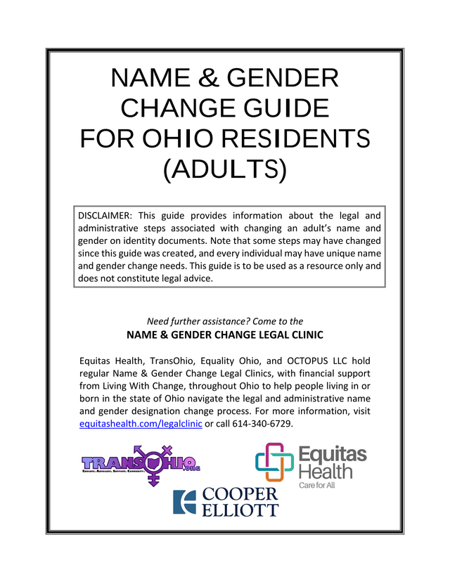 NAME  GENDER CHANGE GUIDE FOR OHIO RESIDENTS (ADULTS) screenshot
