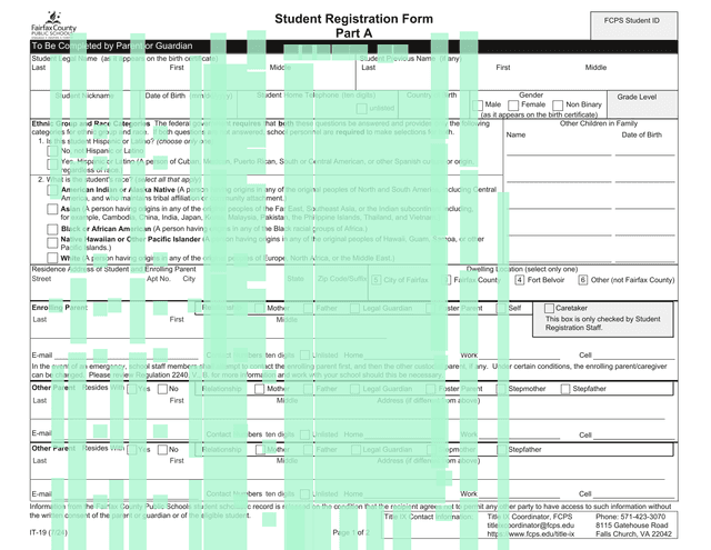 Student Registration Form screenshot
