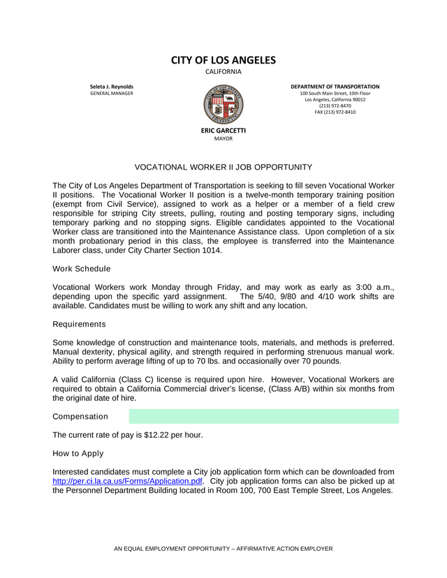 Vocational Worker II Job Opportunity screenshot