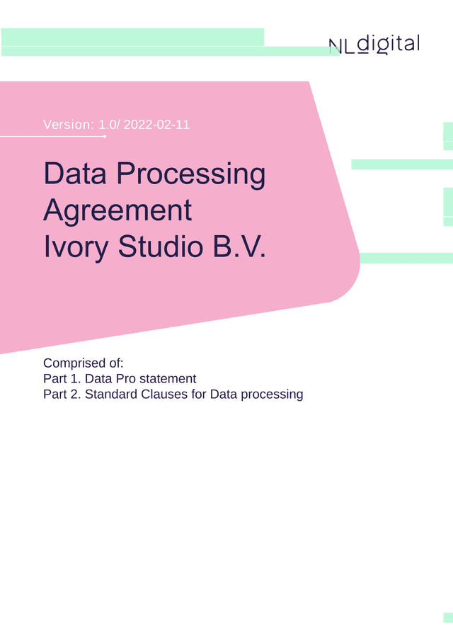 Data Processing Agreement screenshot