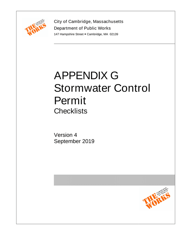 Stormwater Control Permit Checklists screenshot
