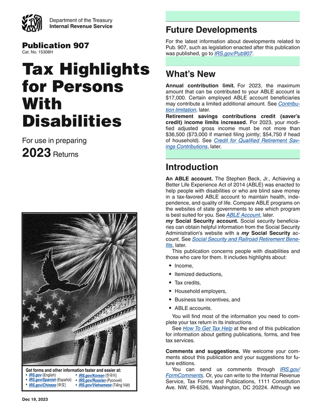 Publication 907 screenshot
