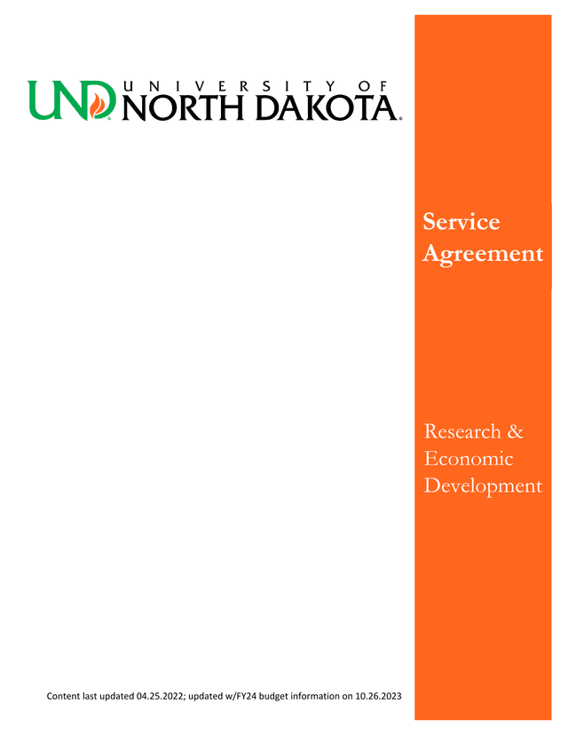 Research  Economic Development Service Agreement screenshot