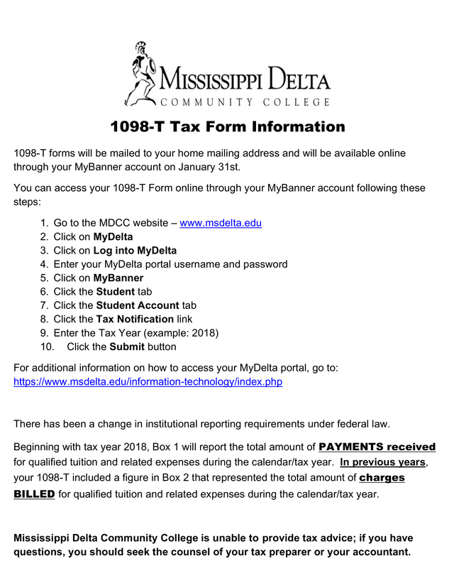 1098 T Tax Form Information screenshot