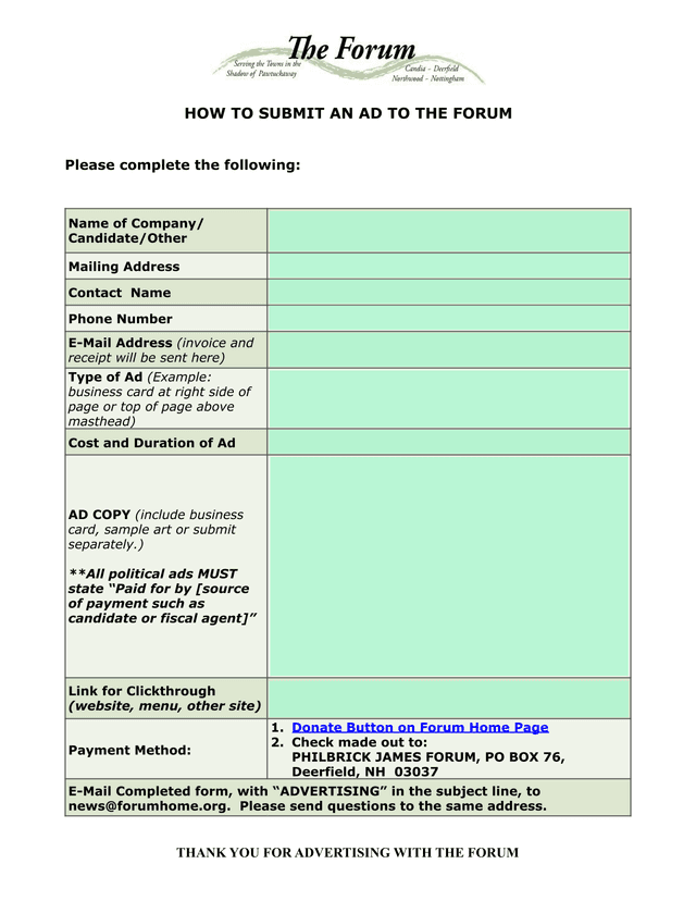 How To Submit An Ad To The Forum screenshot