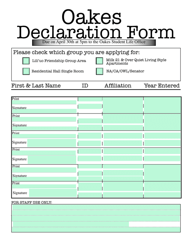 Oakes Housing Group Worksheet screenshot