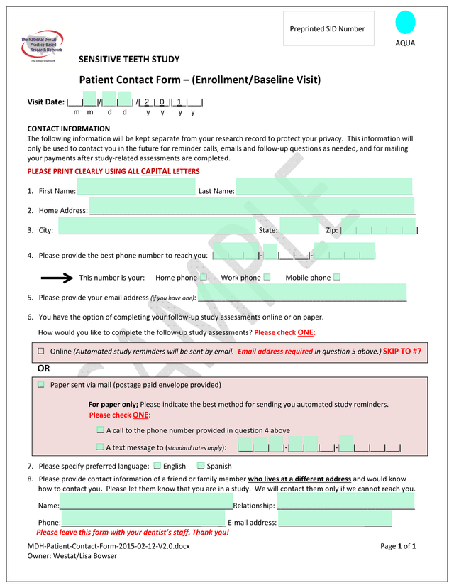 MDH Patient Contact Form 2015 02 12 V2.0.Docx screenshot