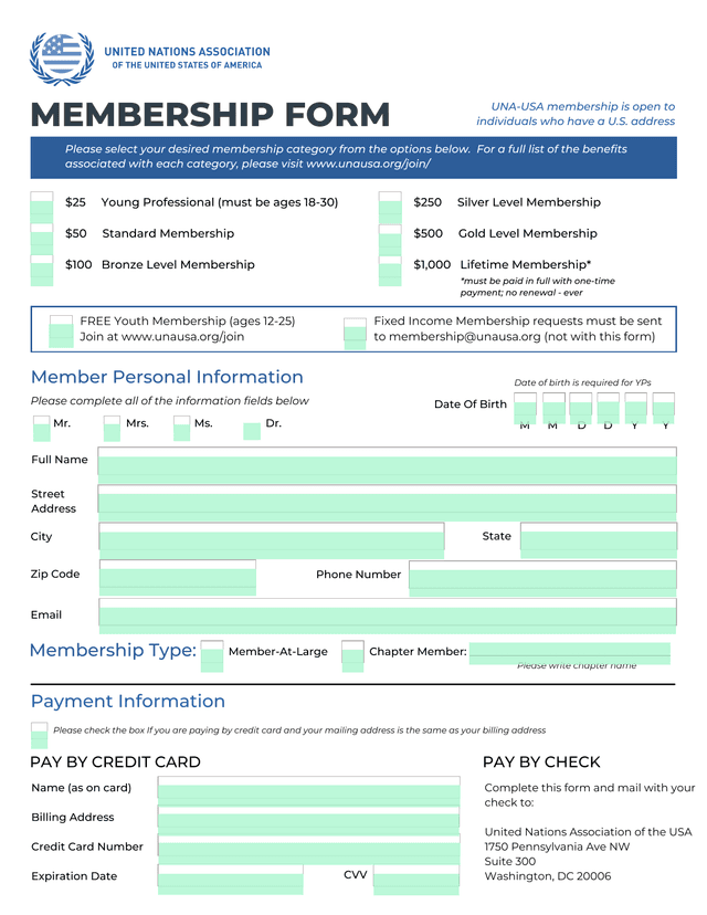 MEMBERSHIP FORM screenshot