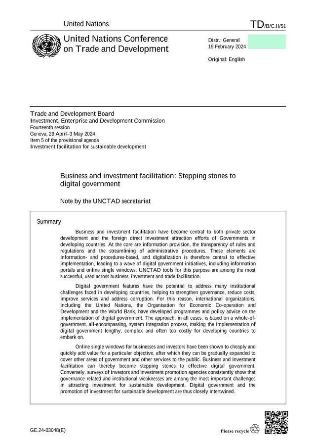 Business And Investment Facilitation Stepping Stones To Digital Government screenshot