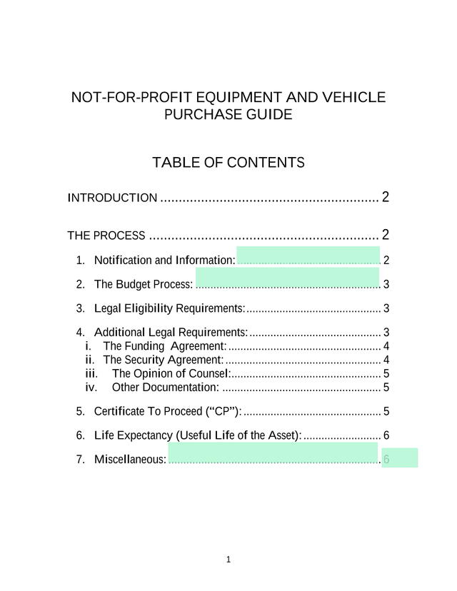 NOT FOR PROFIT EQUIPMENT AND VEHICLE PURCHASE GUIDE screenshot