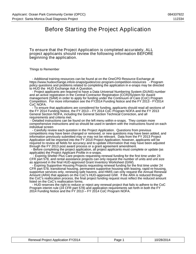 Project Application Instructions screenshot
