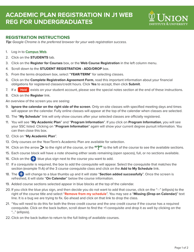 Registration Instructions screenshot