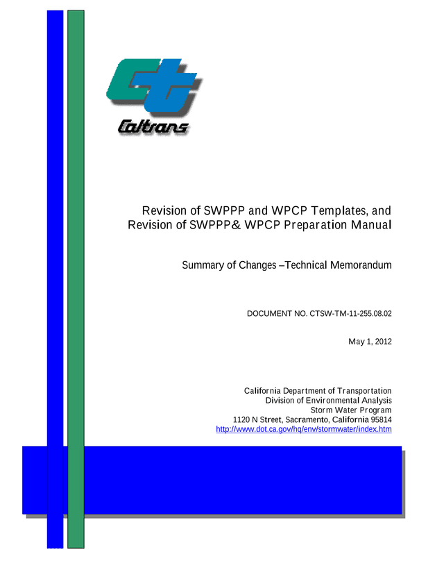 Revision Of SWPPP And WPCP Templates, And Revision Of SWPPP WPCP Preparation Manual screenshot
