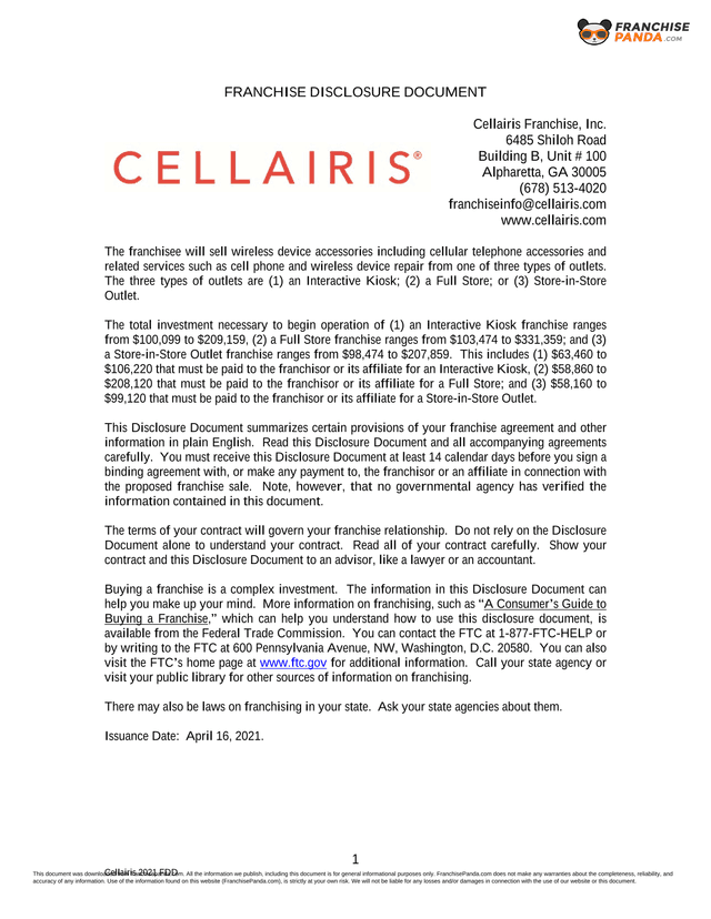 Cellairis 2021 FDD screenshot