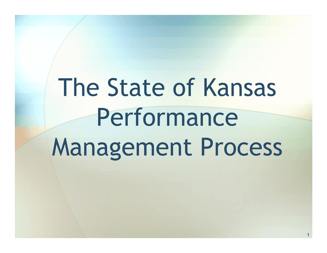 The State Of Kansas Performance Management Process screenshot