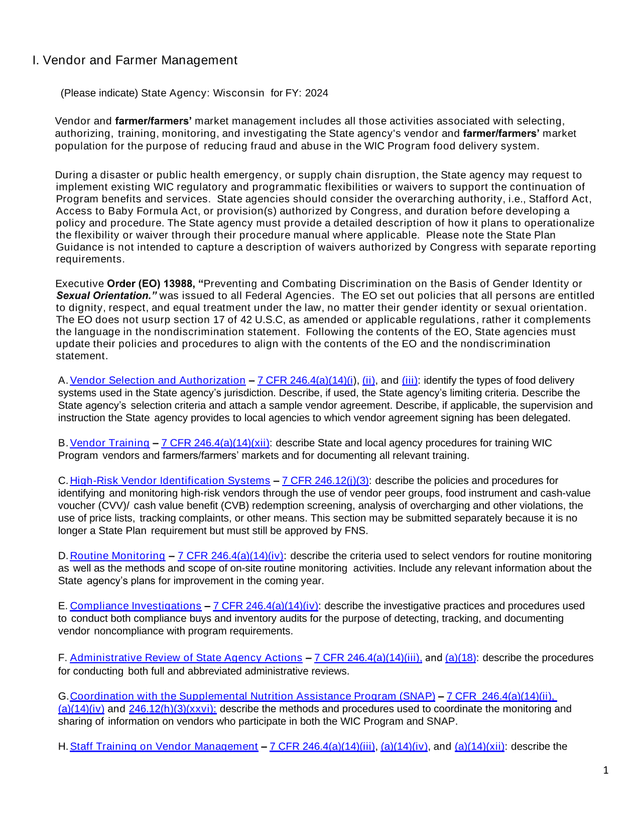 Vendor And Farmer Management State Plan Guidance screenshot